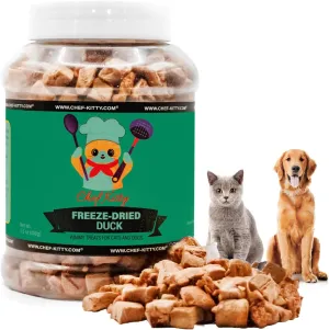 Freeze-Dried Duck Treats for Cats & Dogs  100% Human Grade, Single Ingredient, High-Protein, Healthy Snack  No Additives or Preservatives  3.0oz - Inspected & Tested in USA