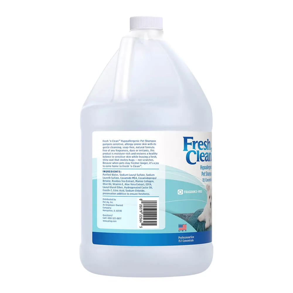Fresh 'n Clean Hypoallergenic Pet Shampoo, 15:1 Concentrate, Gallon