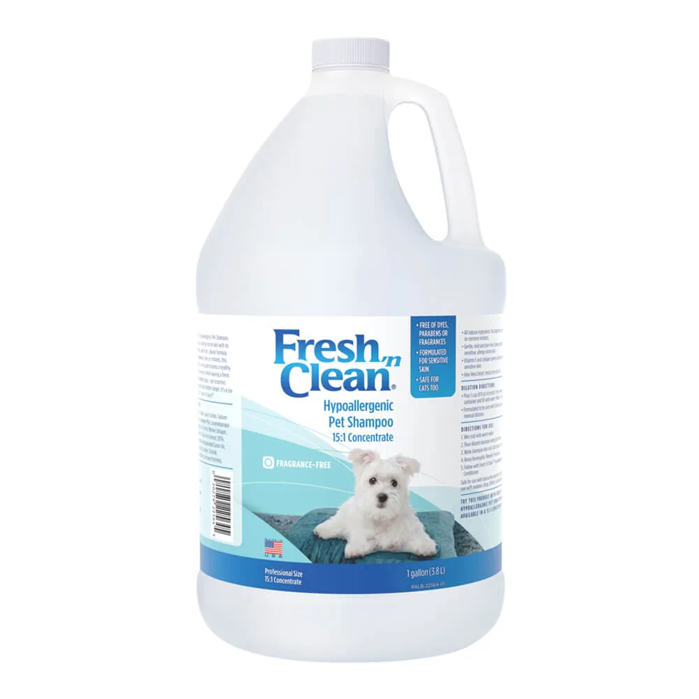 Fresh 'n Clean Hypoallergenic Pet Shampoo, 15:1 Concentrate, Gallon