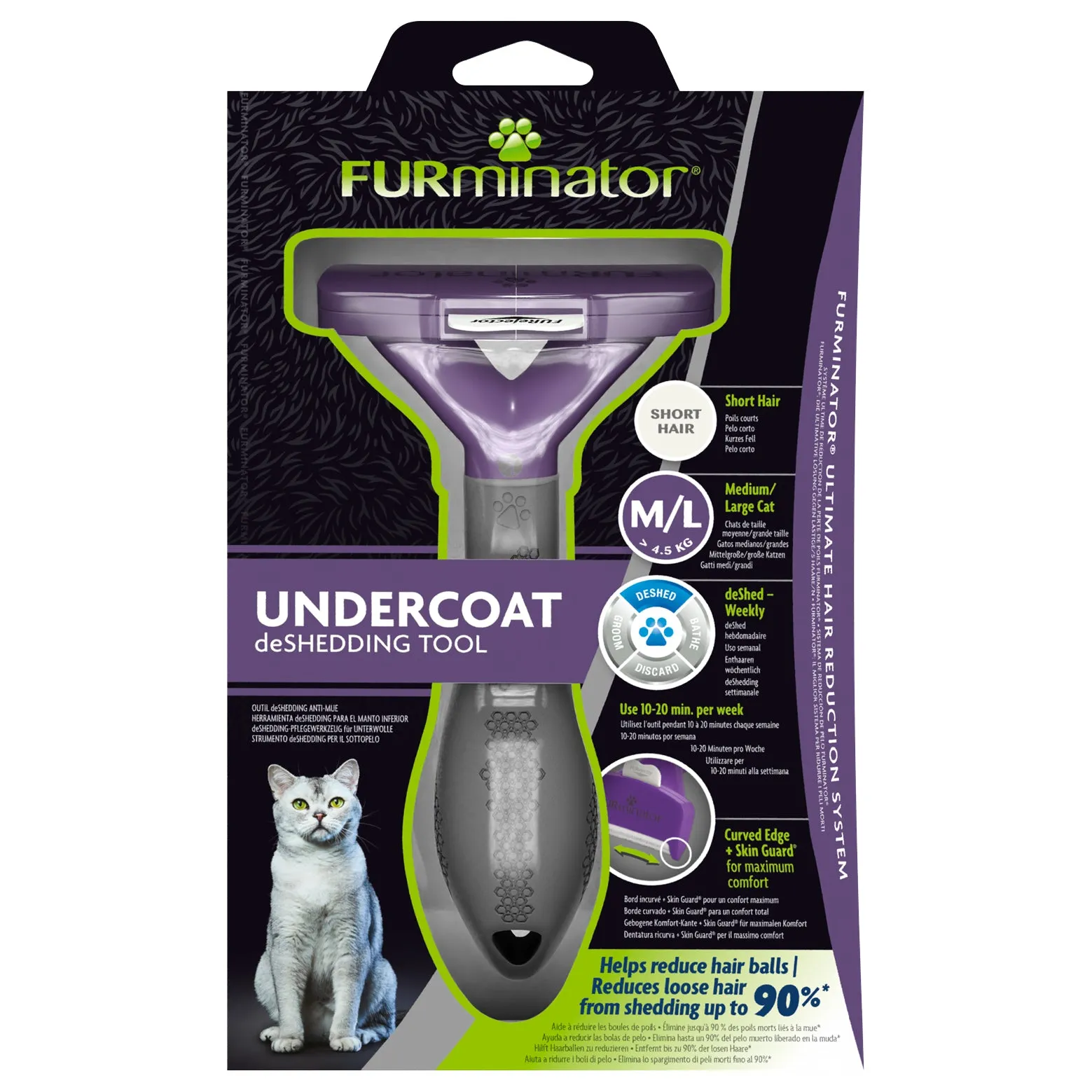 FURminator deShedding  Tool  for Short Haired Medium/Large Cats