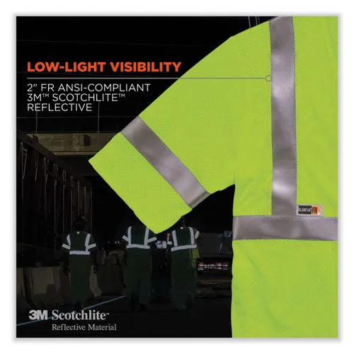 Glowear 8356frhl Class 3 Fr Hook And Loop Safety Vest With Sleeves, Modacrylic, Small/med, Lime, Ships In 1-3 Business Days
