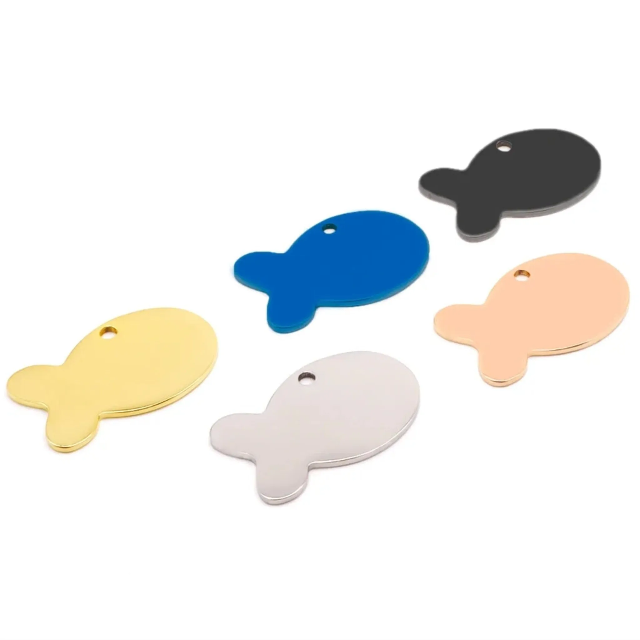 Gold Fish Cat ID Tag | Laser Engraved Pet Tag Stainless Steel
