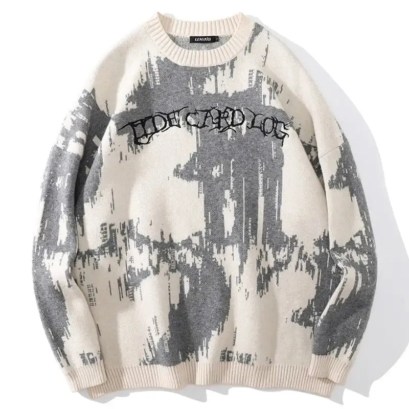 Gothic Letters Embroidered Sweaters