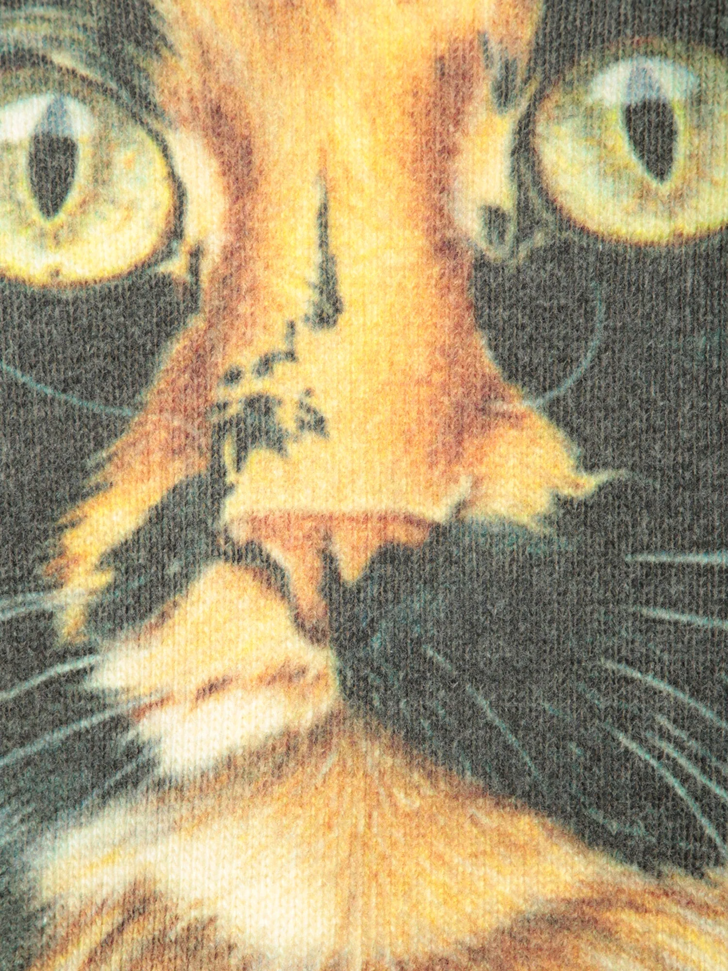 Green Cat Print Sweater
