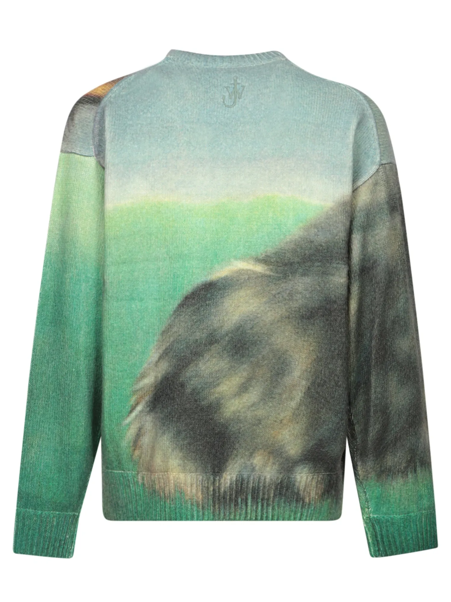 Green Cat Print Sweater