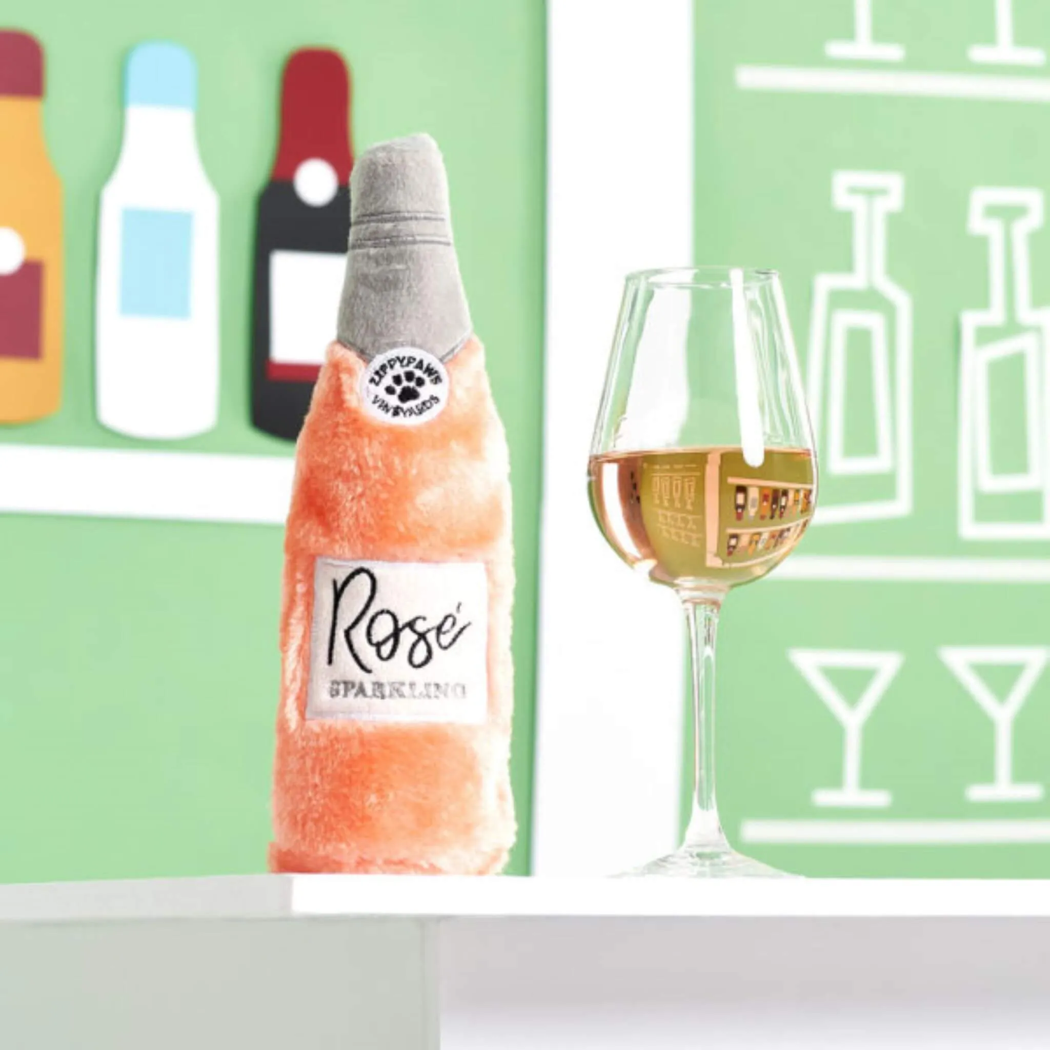 Happy Hour Crusherz Plush Dog Toy - Rose