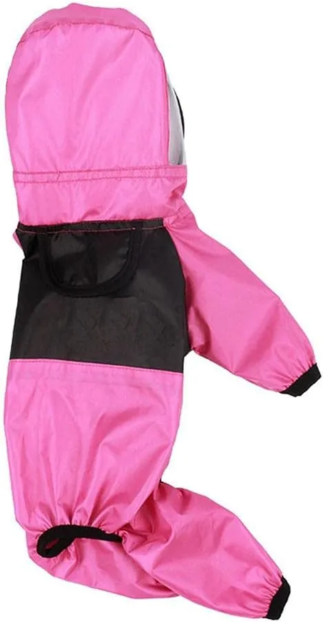 HEEPDD Pet Dog Raincoat, Pet Rain Clothes Dog Rain Jacket with Poncho Hood for Small Medium Dogs (Rose red)