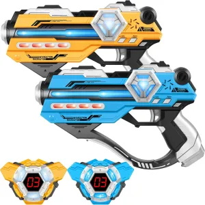 IJO Laser Tag Guns Set of 2 Laser Tag with Digital LED Score Display Vests for Teens, Family and Adults Fun,Birthday Gift Toys for Kids Ages 6 7 8 9 10 11 12 Year Old Boy & Girls