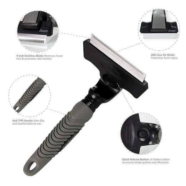 Jespet Professional Pet Grooming Tool & Dog Smooths Deshedding Brush