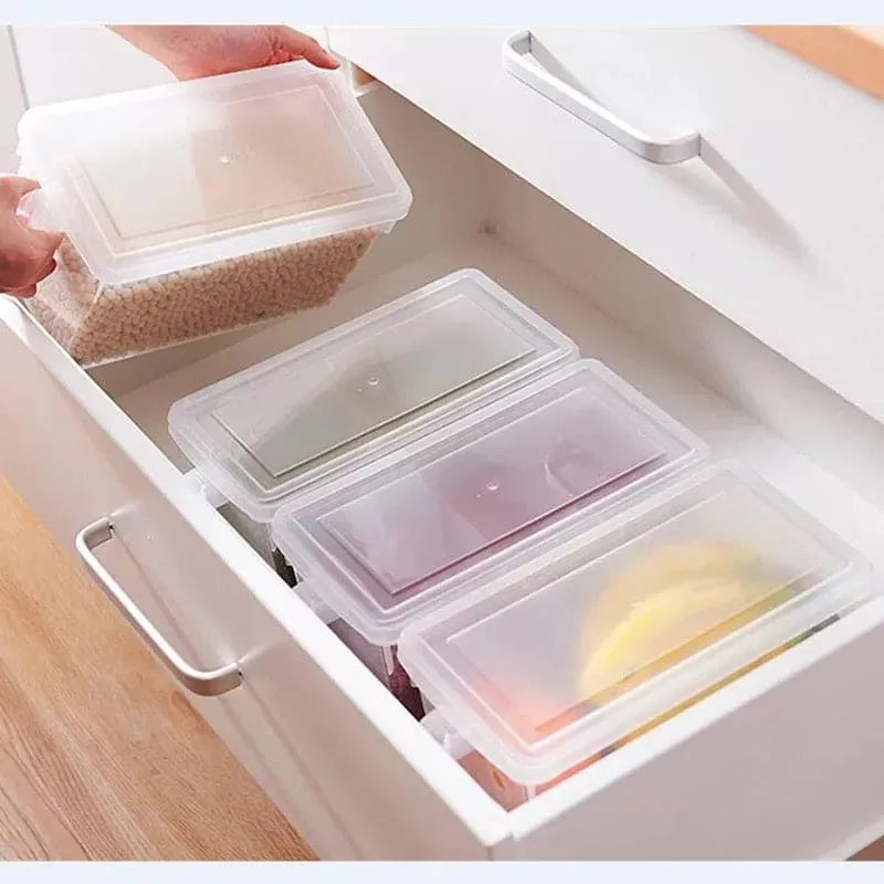 Kitchen Transparent PP Storage Box, Food Container Refrigerator Storage Box, Home Organizer Food Container, Grains Beans Storage Sealed Container