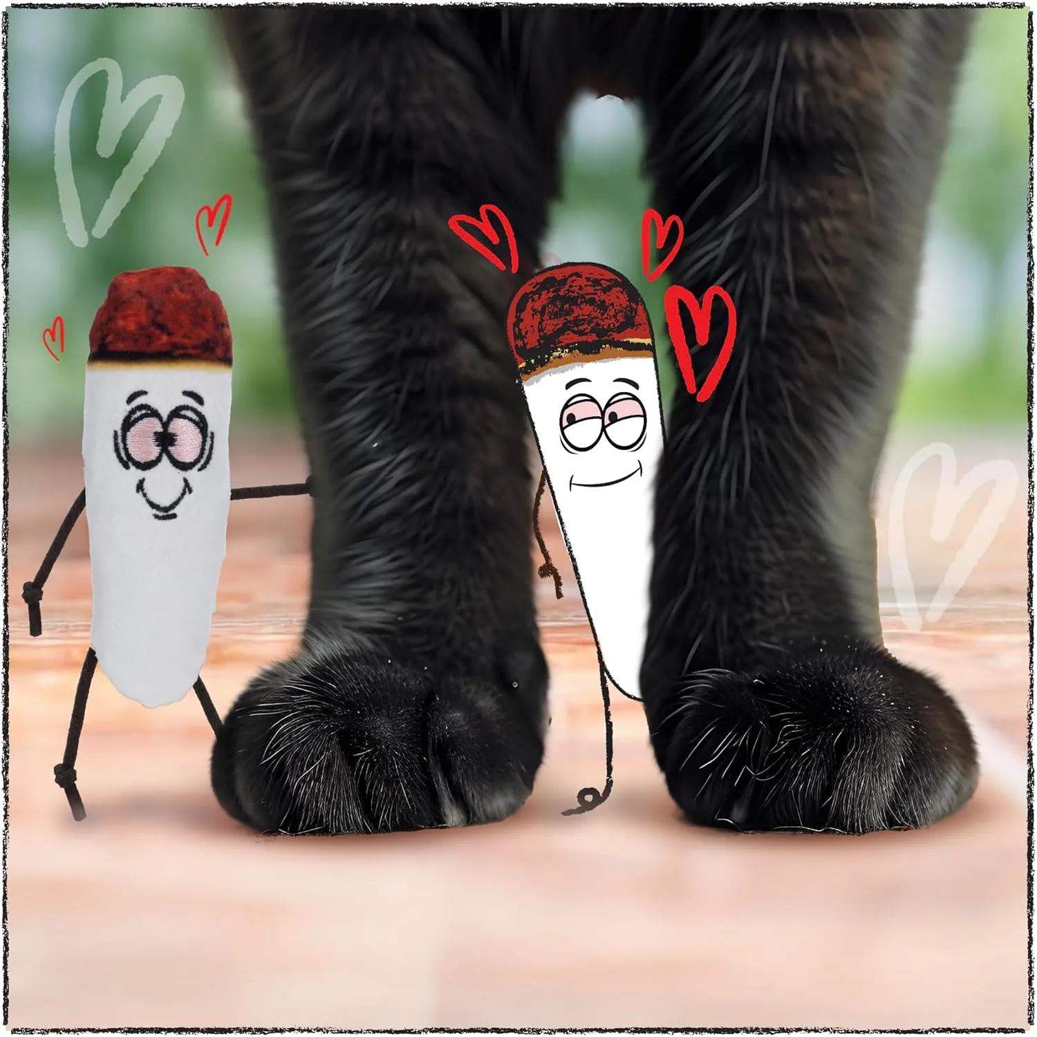 Kittie Doobs Adventure Toys - Funny Catnip Joints for Cats with Dried and Organic High Potency Catnip - Love Theme