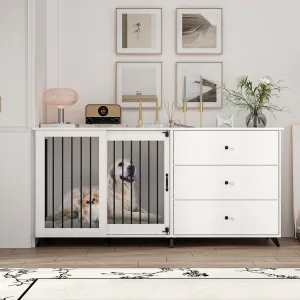 Large Dog Crate with 3 Large Drawers