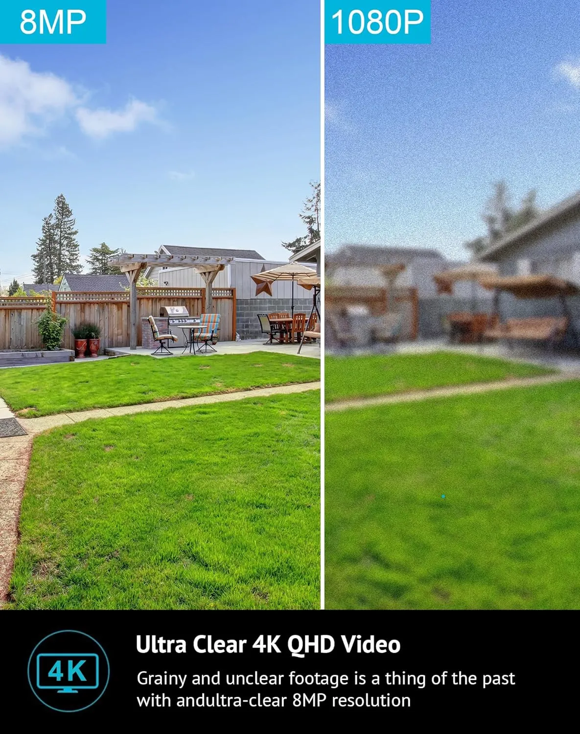 LaView 8MP 4K Security Cameras Outdoor Indoor Wired,IP65, Starlight Sensor & 100 Ft Night Vision,Motion/Person Detection,2-Way Audio/Spotlight,US Cloud,iOS & Android & Web Access