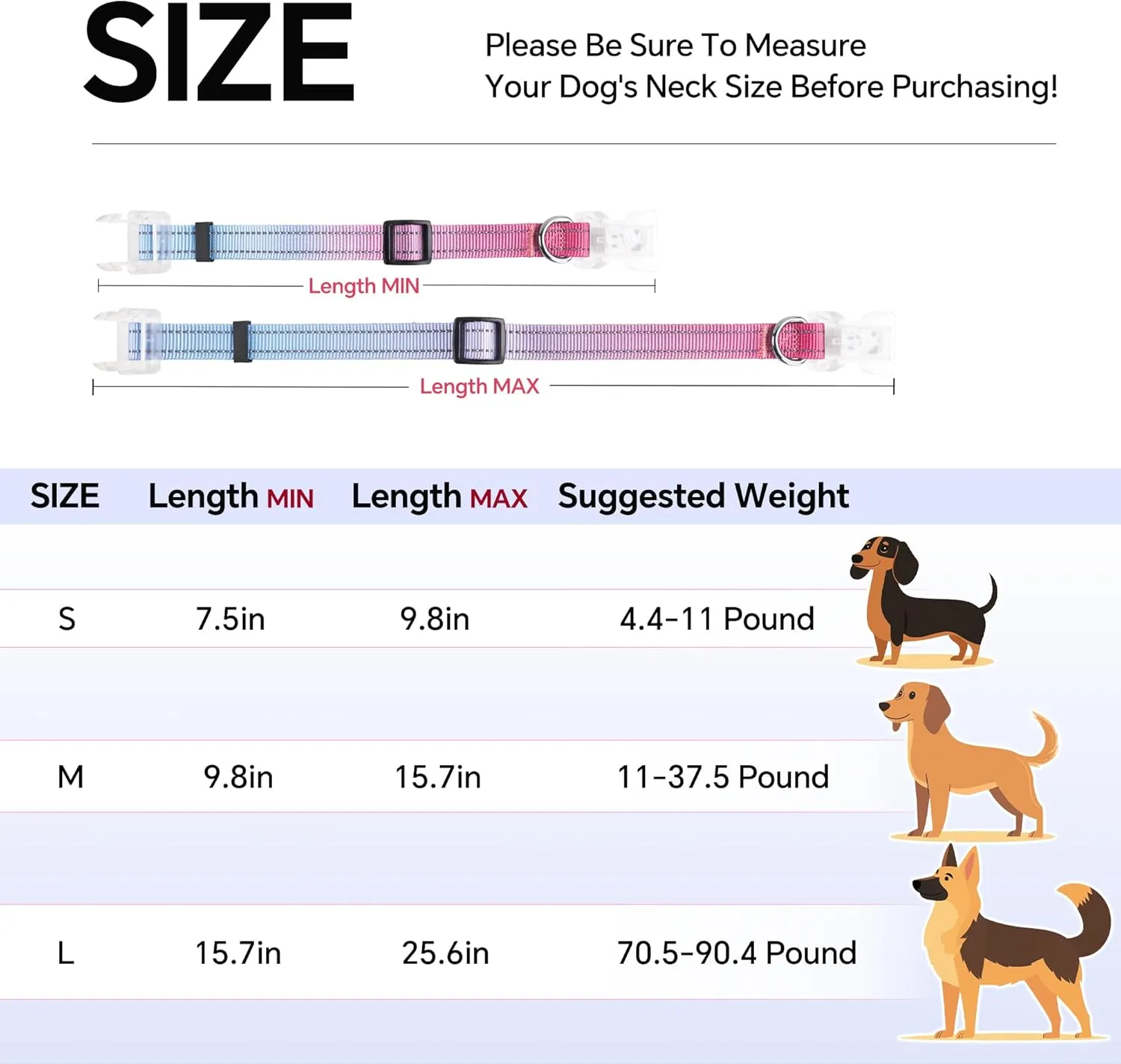 LED Smart QR Code Dog Collar - Lost at Night Collar Showing Details of Owner and pet - Durable, Adjustable, Soft - Rose red Suitable for Small, Medium and Large Dogs