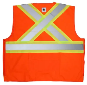 MCR Safety CSA,Survey Pocket, Orange Silv/Lime L
