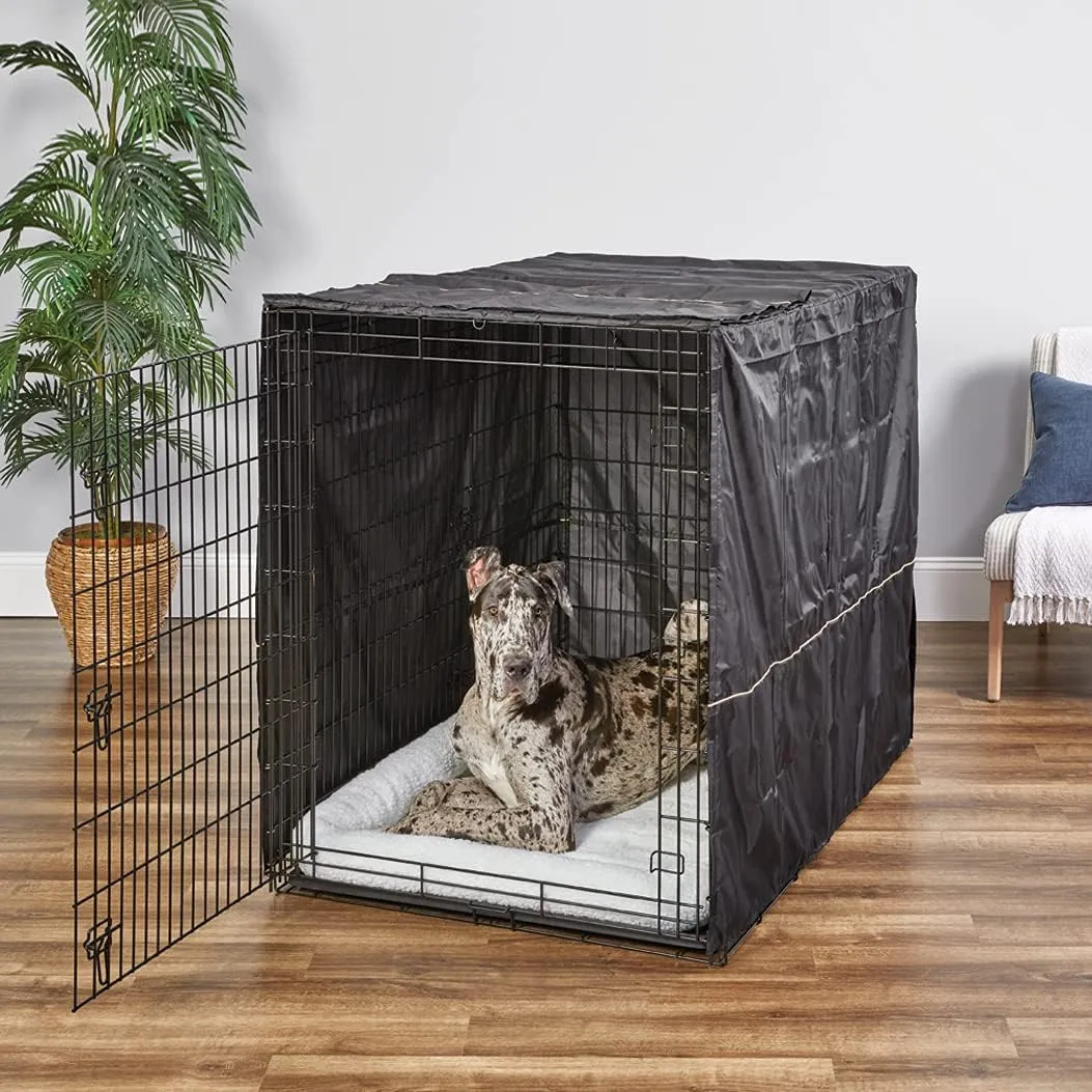 MidWest Homes for Pets Dog Crate Cover, Privacy Dog Crate Cover Fits Midwest Dog Crates, Crate Cover Only, Machine Wash & Dry, Black, 54-Inch