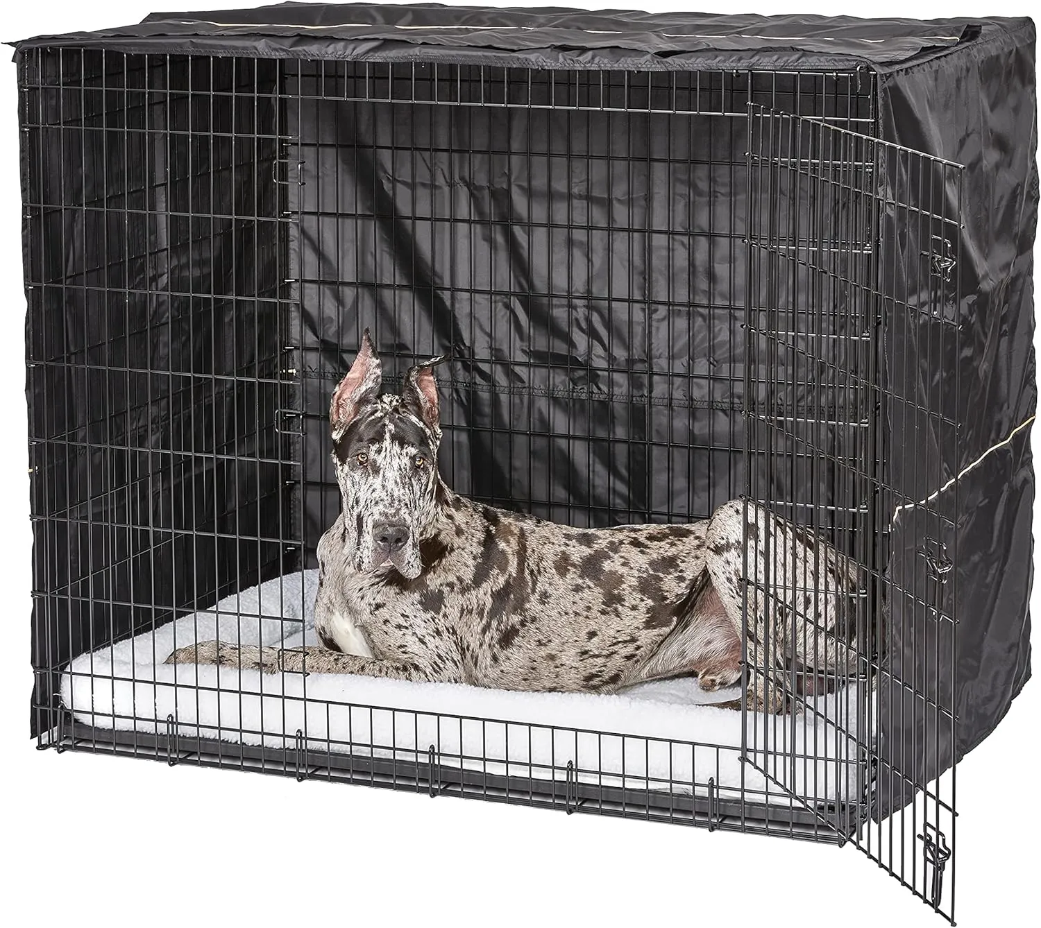 MidWest Homes for Pets Dog Crate Cover, Privacy Dog Crate Cover Fits Midwest Dog Crates, Crate Cover Only, Machine Wash & Dry, Black, 54-Inch