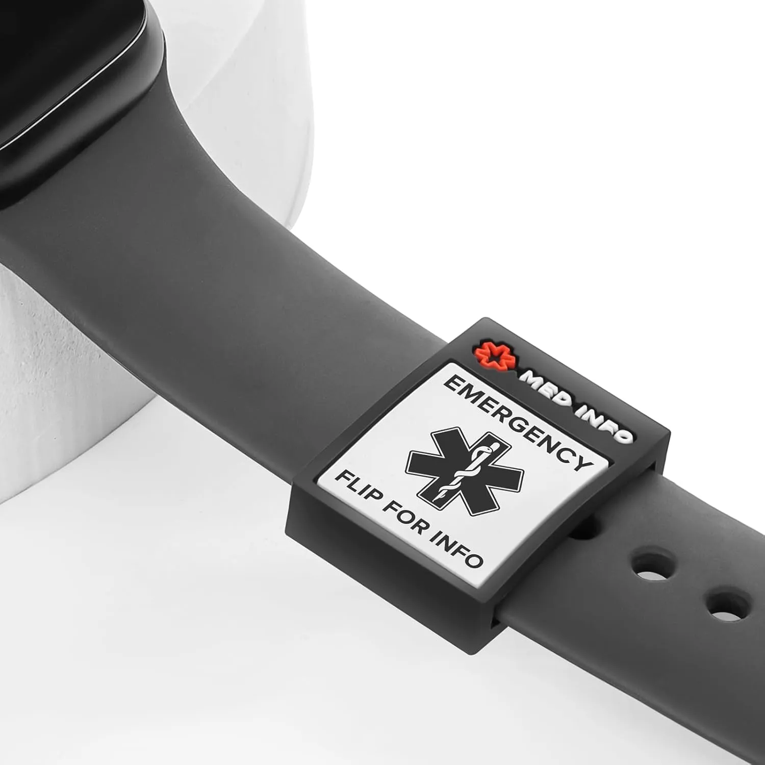 MYLUCKYTAG QR Code Medical ID Tags - ID Bracelet Sleeve - Fits Apple Watch, Fitbit Bands - Medical Alert