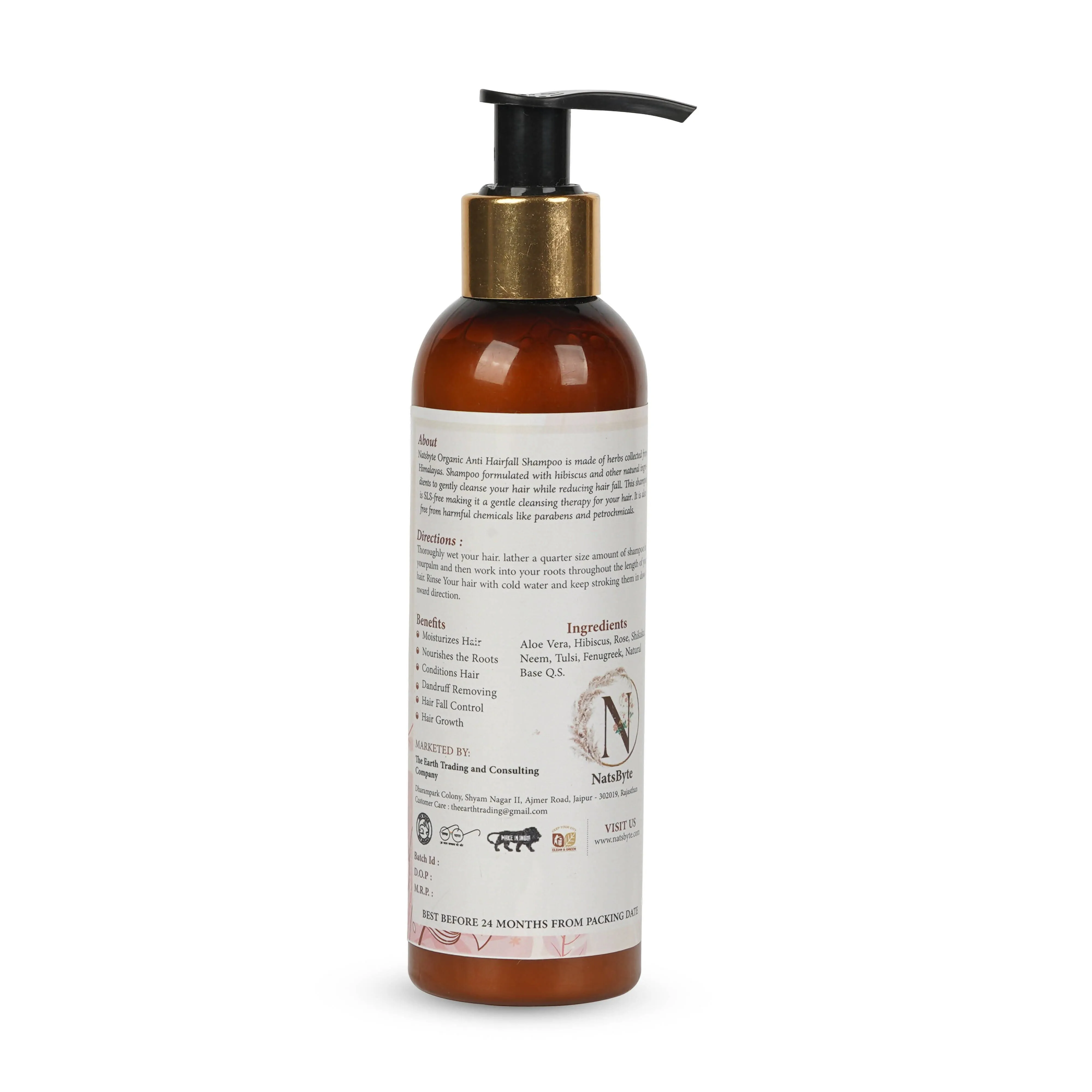 Natsbyte Ayurveda Herbal Shampoo | Handmade Homemade Shampoo | Infused with Organic Herbs | Anti Hair Fall Shampoo | Hair Growth Shampoo - 200 ml