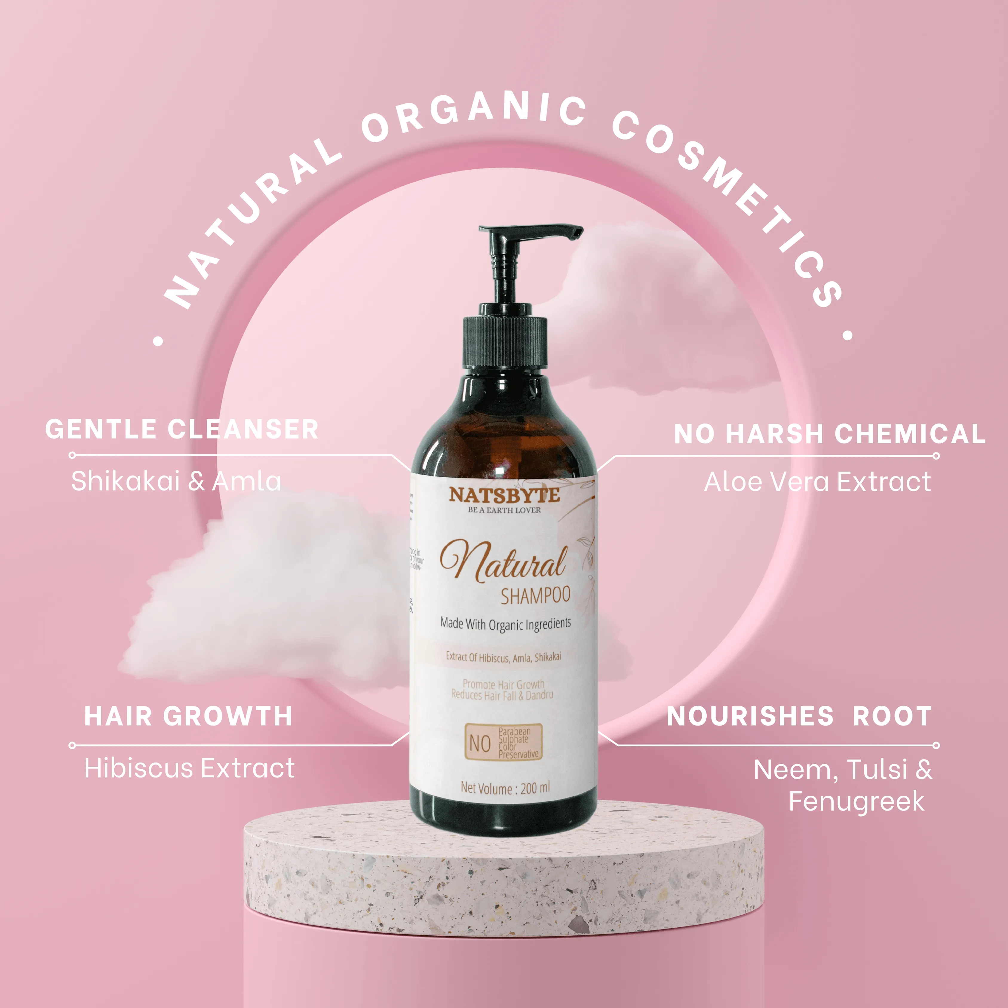 Natsbyte Ayurveda Herbal Shampoo | Handmade Homemade Shampoo | Infused with Organic Herbs | Anti Hair Fall Shampoo | Hair Growth Shampoo - 200 ml