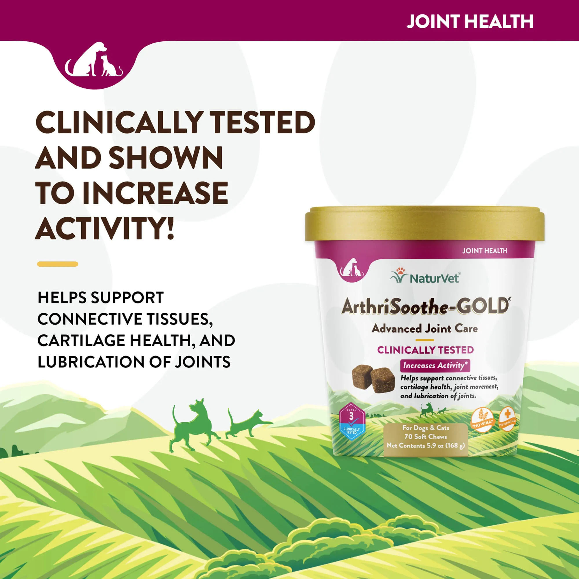 NaturVet Advanced Arthrisoothe-Gold 70ct