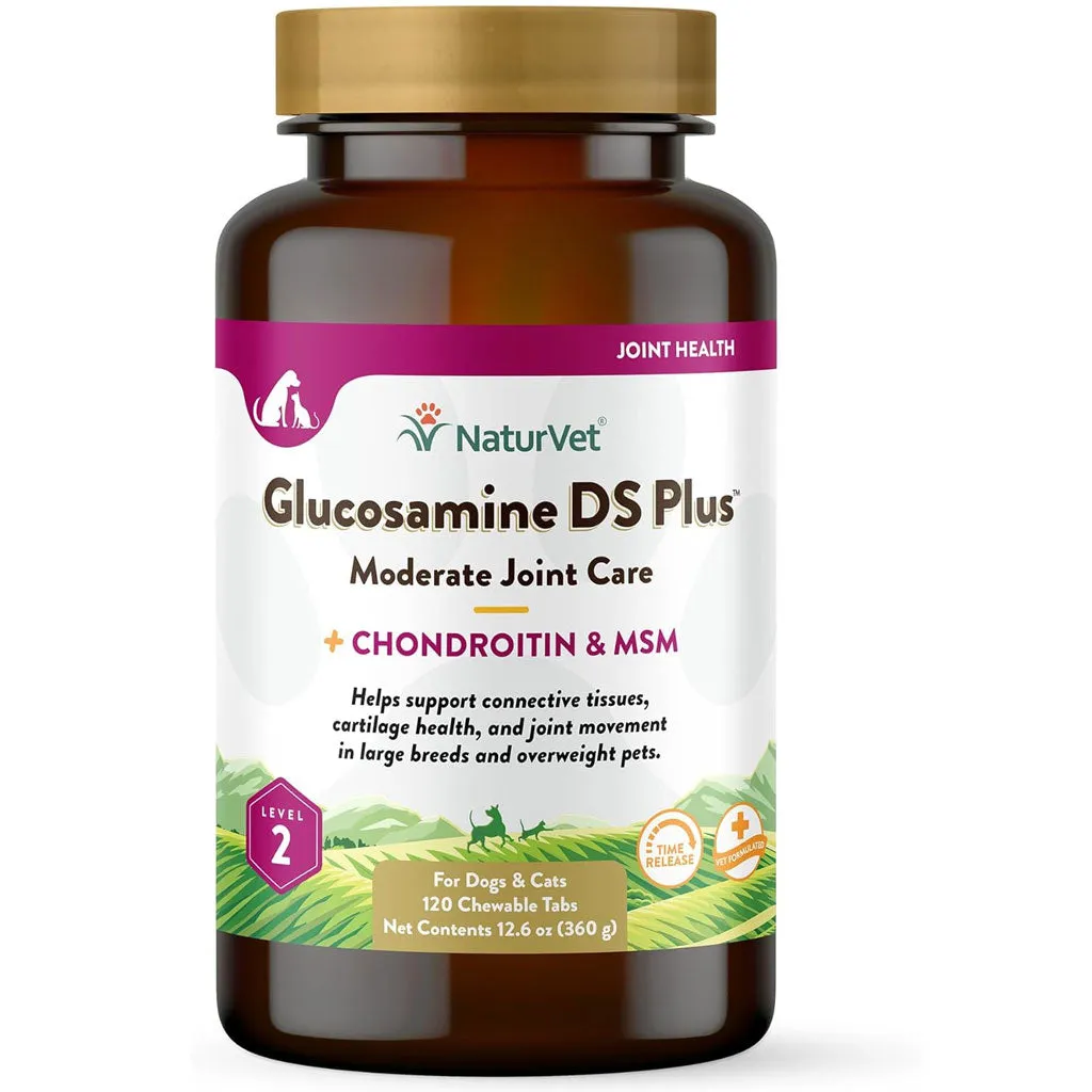 NaturVet Glucosamine DS Plus Level 2 Chewable Tablets with Chondroitin & MSM for Dogs & Cats