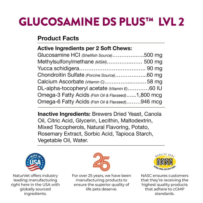 NaturVet - Glucosamine DS Plus Soft Chews for Cats & Dogs