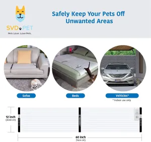 New SVD.PET Pet Training Mat, 60" X 12", Pet Shock Pad, Dogs & Cats Electronic Repellent scat mat for Indoor, 3 Training Modes, 5 Levels, Pet Safe Auto Power Off, Keep Dog Off Couch