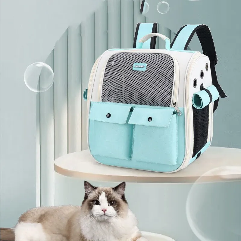 Oxford Cat Cage Shaped Backpack Handbags  Foldable Breathable Pet Trave Backpacks