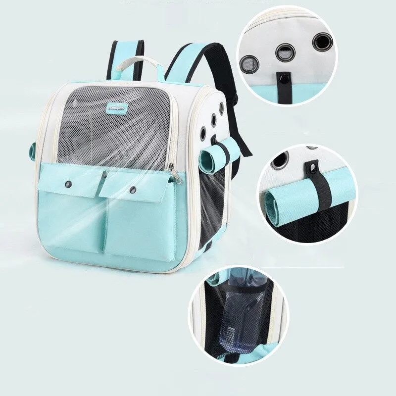 Oxford Cat Cage Shaped Backpack Handbags  Foldable Breathable Pet Trave Backpacks