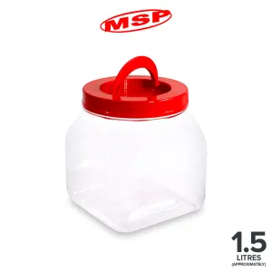 PET CONTAINER (08-1500ML)WITH HANDLE 72PC/PKT (MS1500-72)