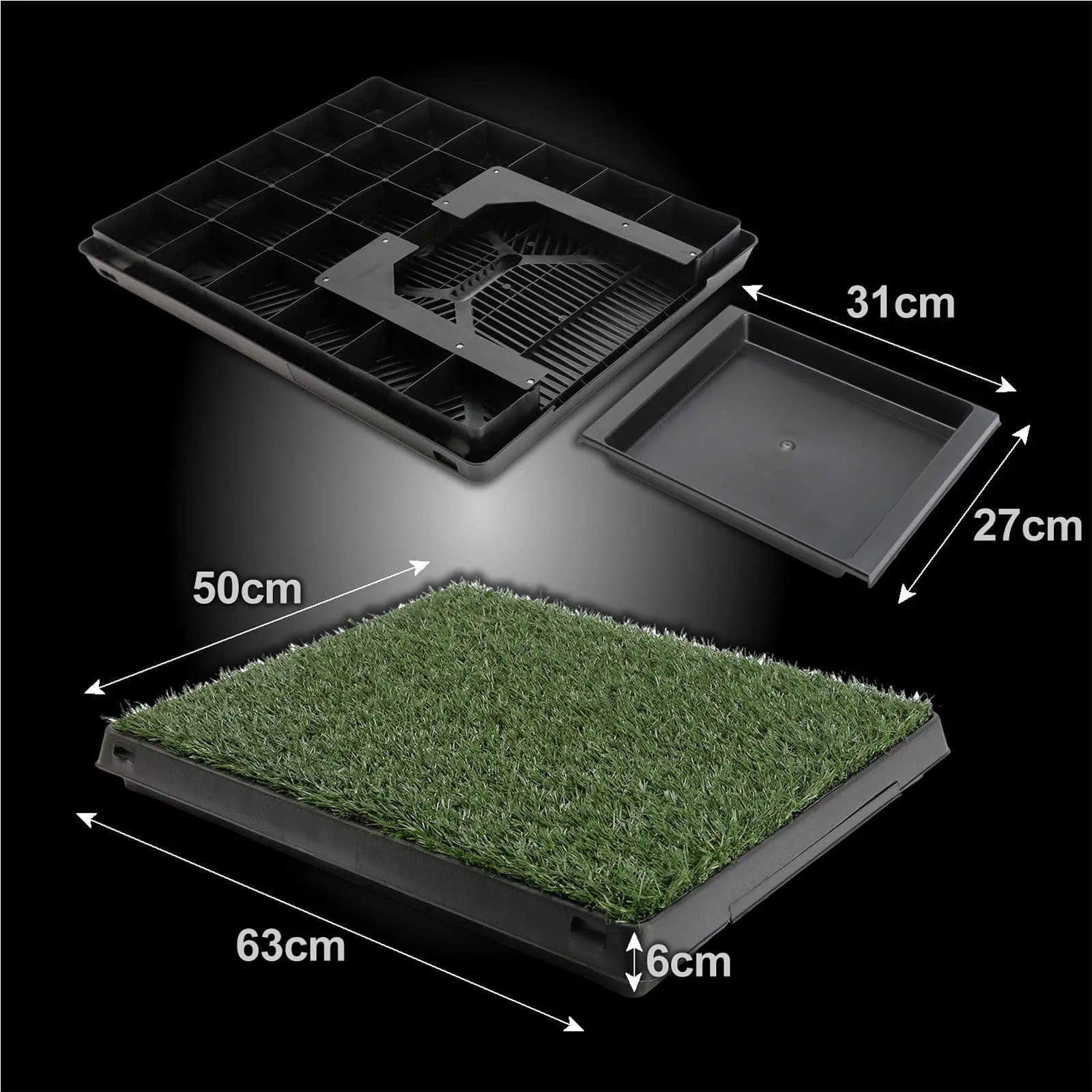 Pet Dog Potty Tray Training Toilet   1 Grass Mat 63cm x 50cm
