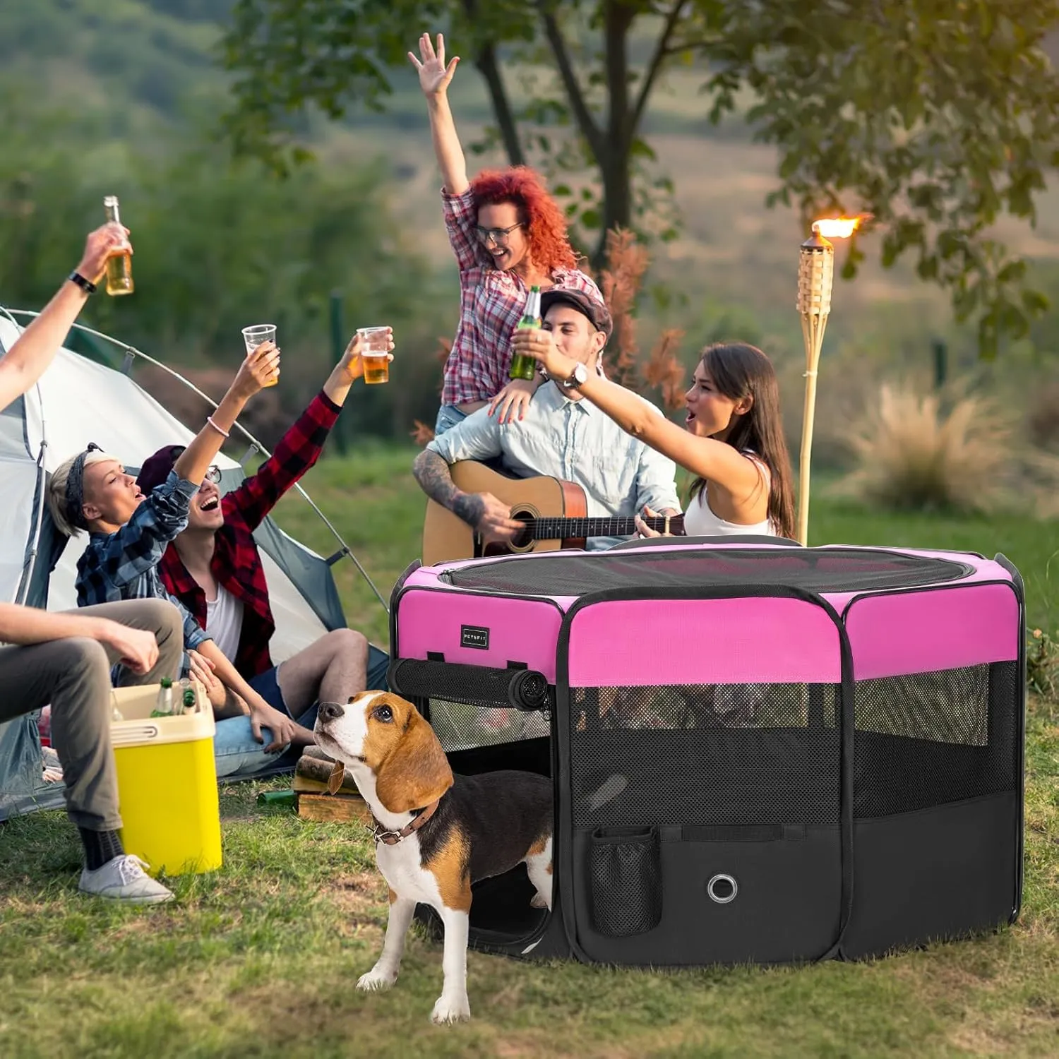 PETSFIT Indoor Outdoor Travel  Pet Playpen