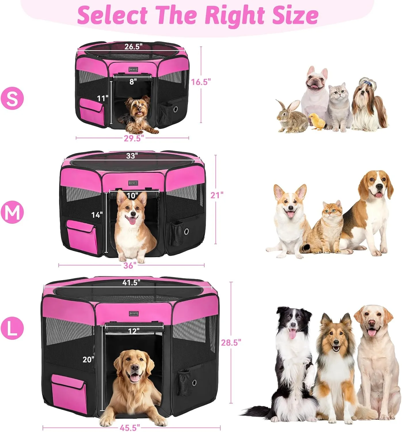 PETSFIT Indoor Outdoor Travel  Pet Playpen
