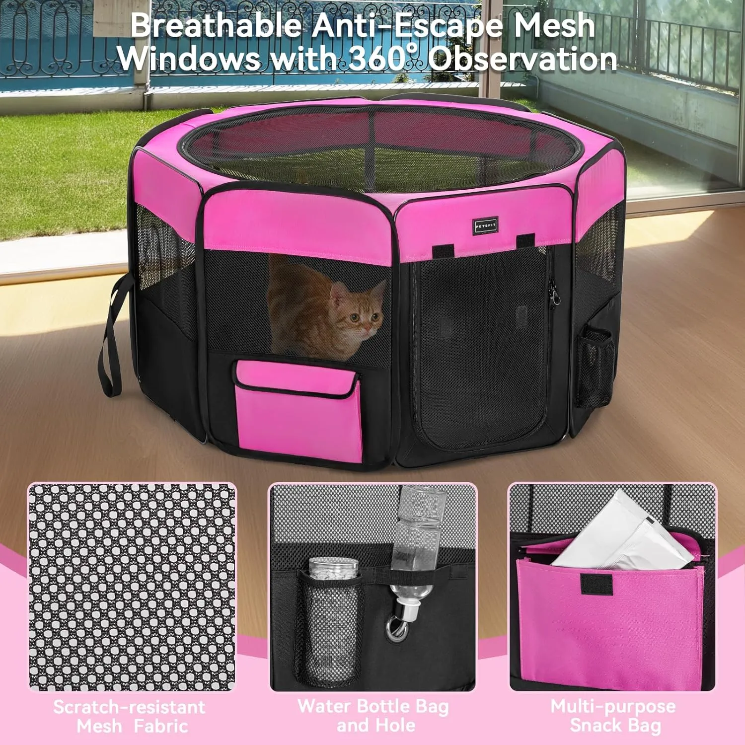 PETSFIT Indoor Outdoor Travel  Pet Playpen