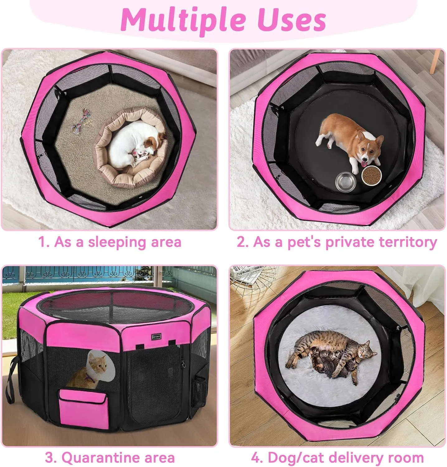 PETSFIT Indoor Outdoor Travel  Pet Playpen