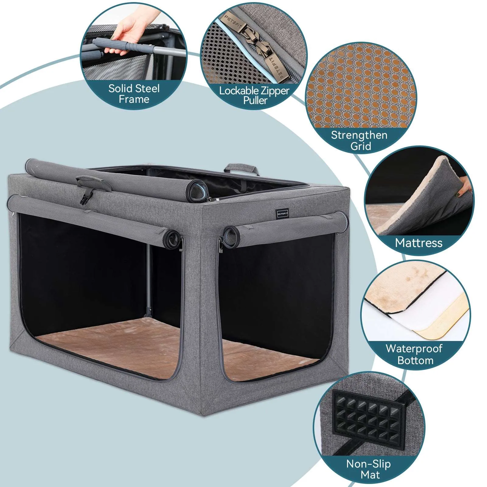 PETSFIT Travel Dog Crate Dog Kennel