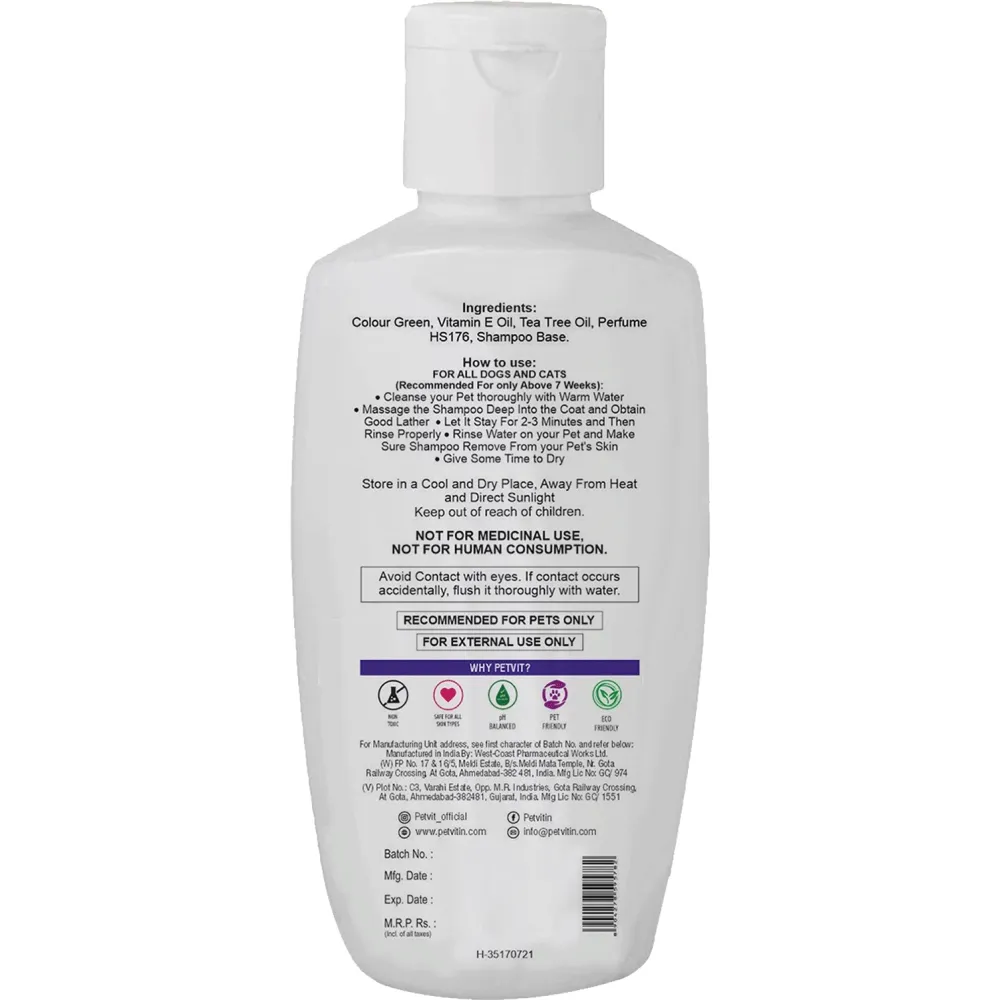 Petvit Anti Tick  Flea Larvae Lice Mosquito Shampoo for Dogs and Cats