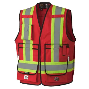 Pioneer Men's Hi Vis FR-Tech® Flame Resistant Work Vest CSA 88% Cotton/12% Nylon, ARC Rated, Reliable & Reflective Safety Vest, FR/ARC | Sizes S-4XL