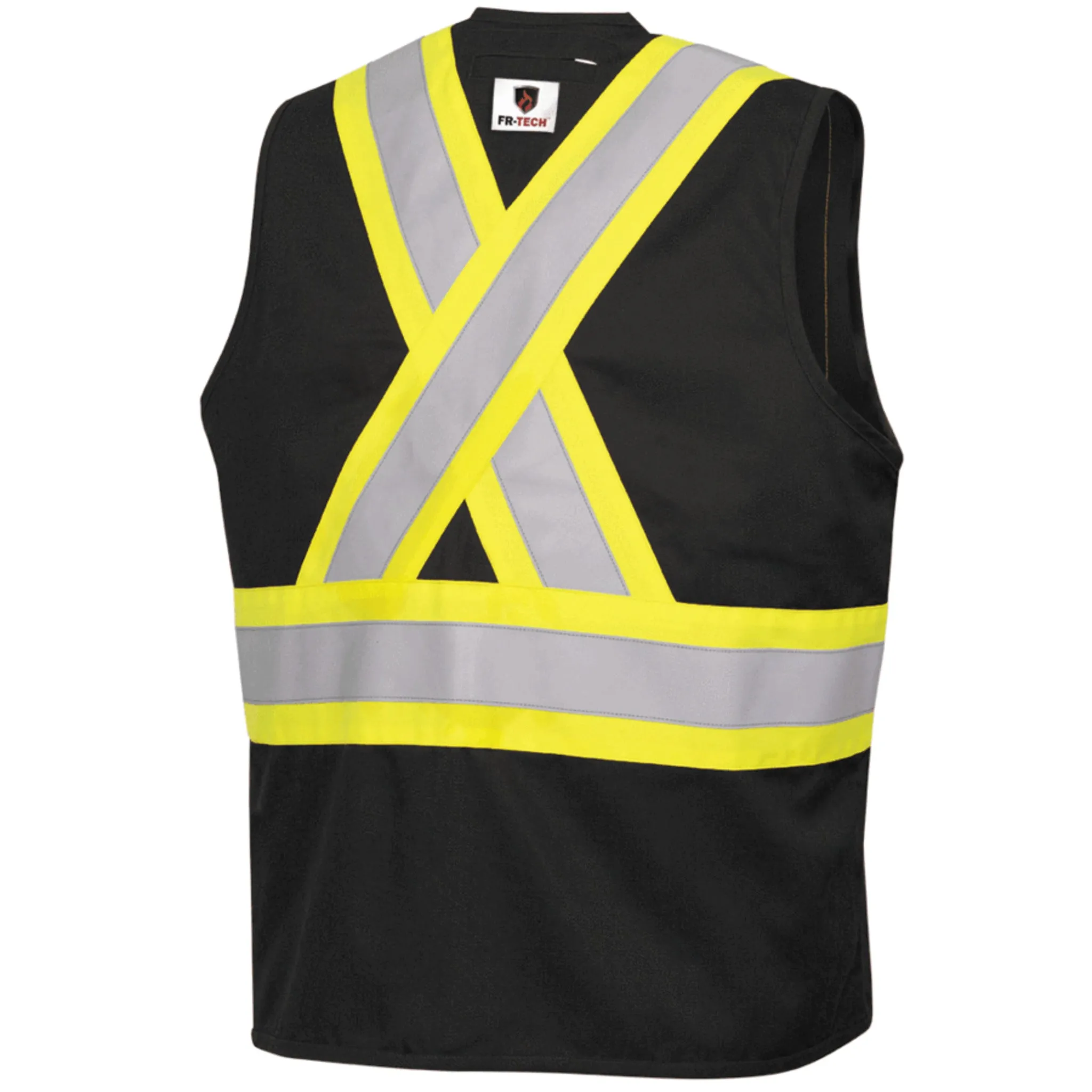 Pioneer Men's Hi Vis FR-Tech Safety Vest, CSA Z96-15, Flame Resistant, 88% Cotton/12% Nylon, Reflective Tape, 7 oz, Durable | Sizes S-4XL