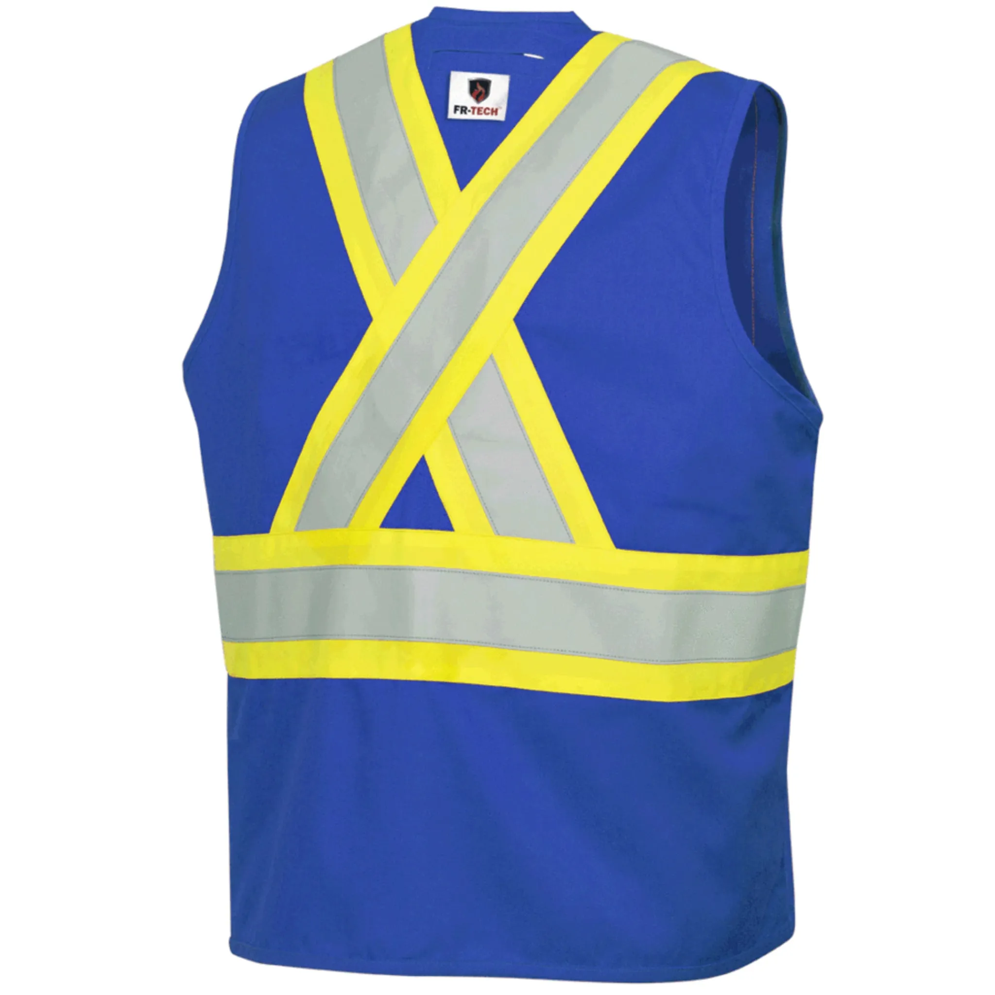 Pioneer Men's Hi Vis FR-Tech Safety Vest, CSA Z96-15, Flame Resistant, 88% Cotton/12% Nylon, Reflective Tape, 7 oz, Durable | Sizes S-4XL