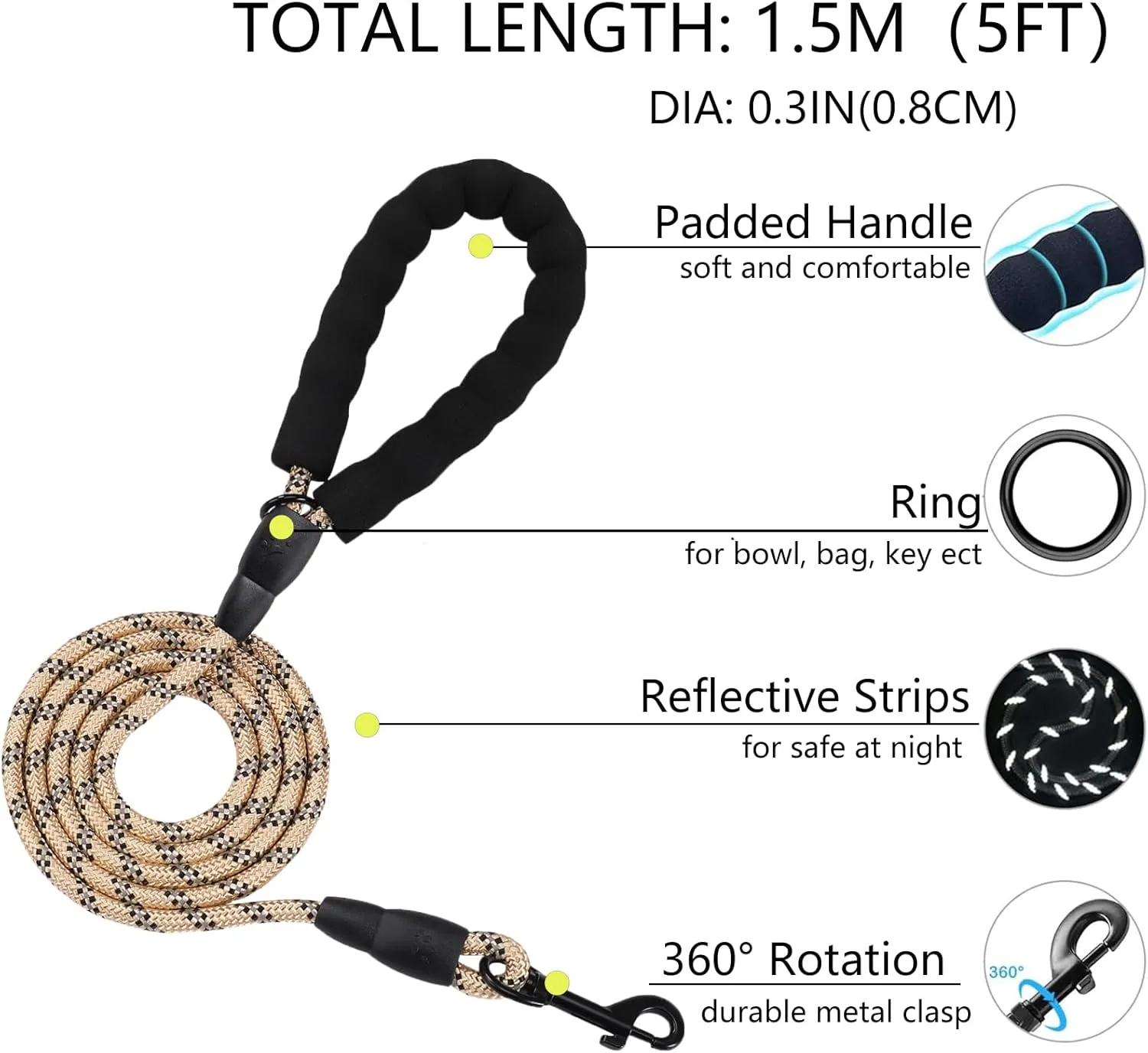 Puppy Harness and Leash Set Small Dog Step-in Harness with Soft Mesh and Reflective Bands Khaki