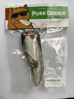 Purr Doobie - a Catnip Joint- Plush Doll shapped Like a Joint and Filled with Catnip and Cotton. Novelty Toy. Cat Toy/Gag Gift; White Elephant, 420 celebrationi