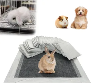 Rabbit Pee Pads, Pet Toilet/Potty Training Pads, 120PCS All Absorb & Odor Control Disposable Cage Liners with Quick-Dry Surface for Guinea Pigs Puppy Chinchillas Hamsters Ferrets Hedgehog Cat