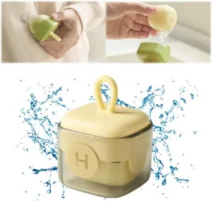 Reusable Portable Lint Roller, Mini Lint Rollers with Storage Case and Handle for Pet Hair Extra Sticky, Washable Lint Roller Fuzz Ball Remover for Easy Removing Hair on Clothes (Yellow, Square)