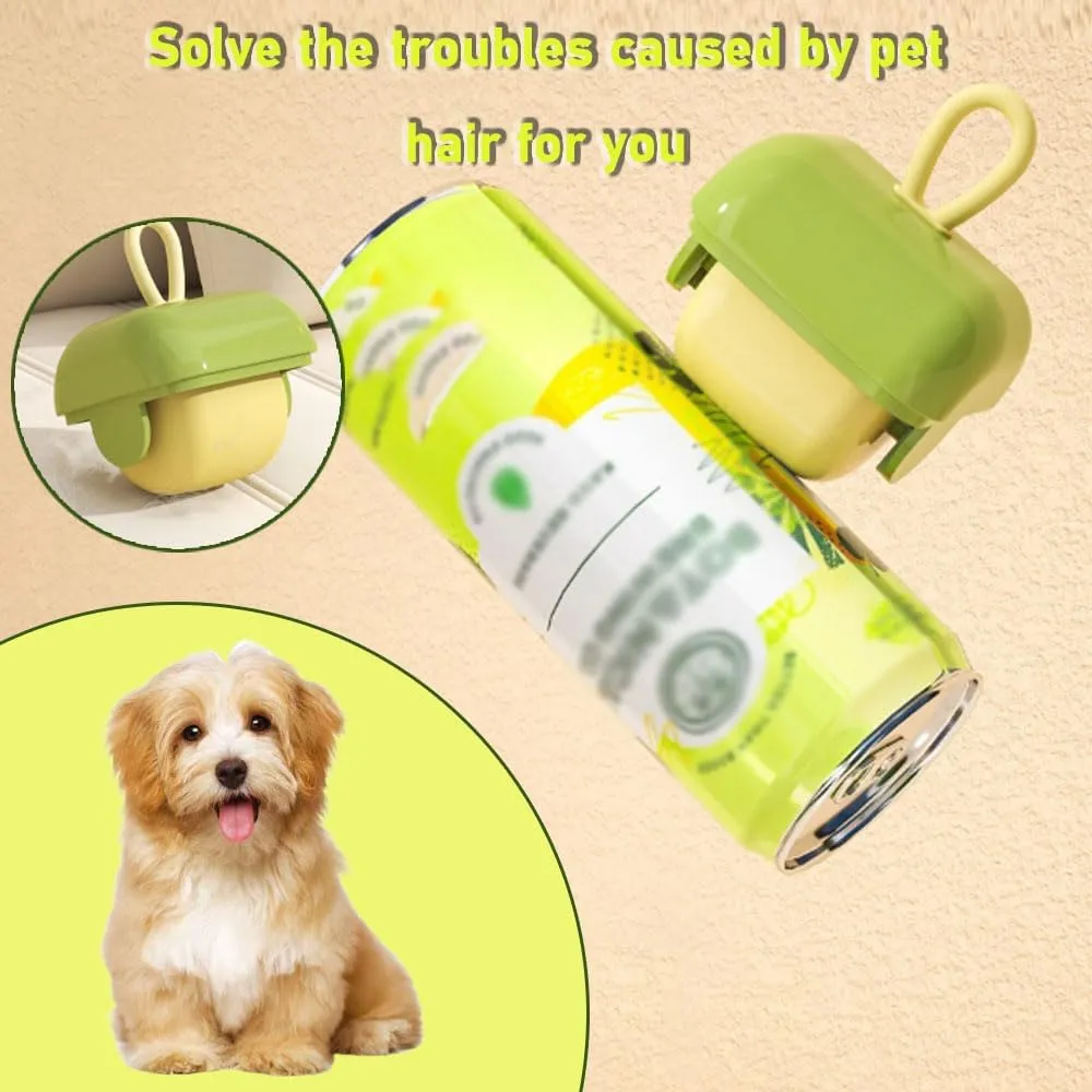Reusable Portable Lint Roller, Mini Lint Rollers with Storage Case and Handle for Pet Hair Extra Sticky, Washable Lint Roller Fuzz Ball Remover for Easy Removing Hair on Clothes (Yellow, Square)
