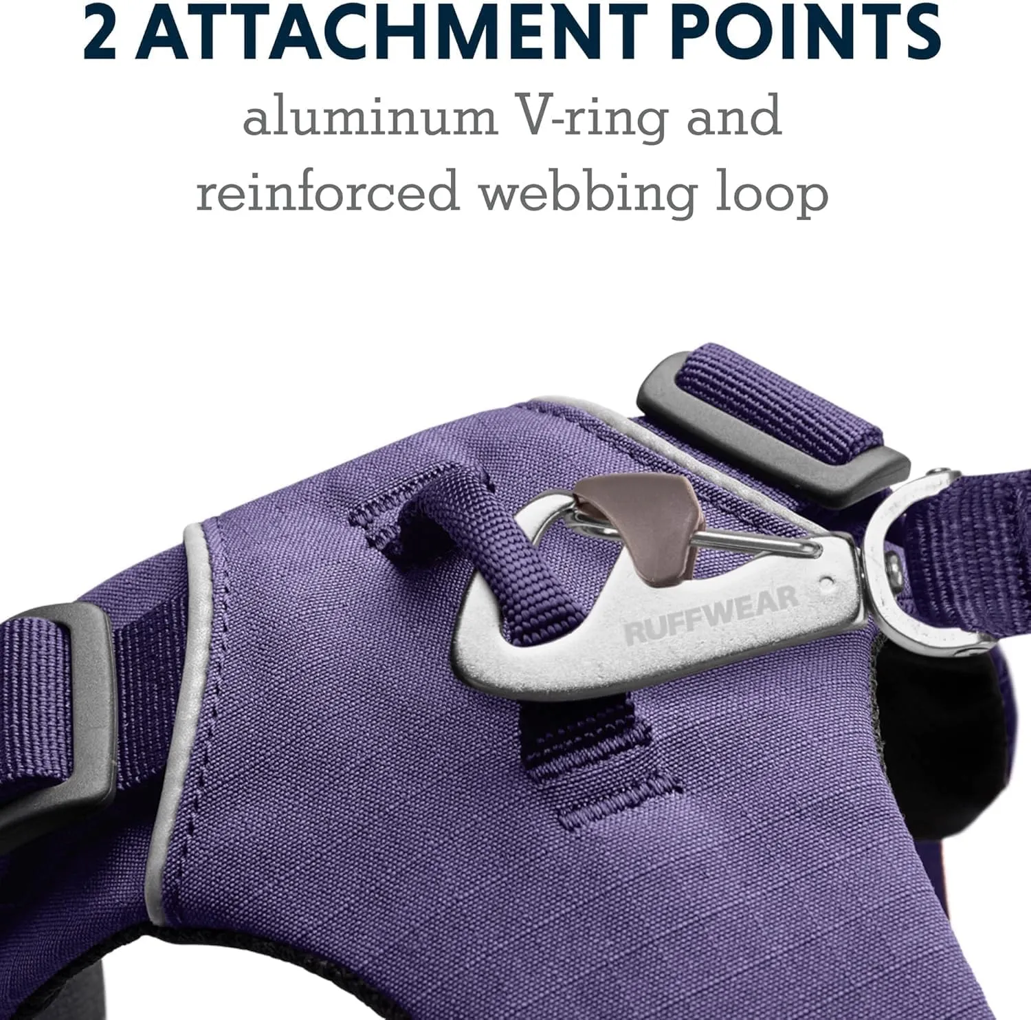 Ruffwear, Front Range Dog Harness, Reflective Soft Padded Everyday Harness with Dual Leash Clips, Adjustable and Lightweight Fit for Training or Walking for All Dogs, Purple Sage, Large/X-Large