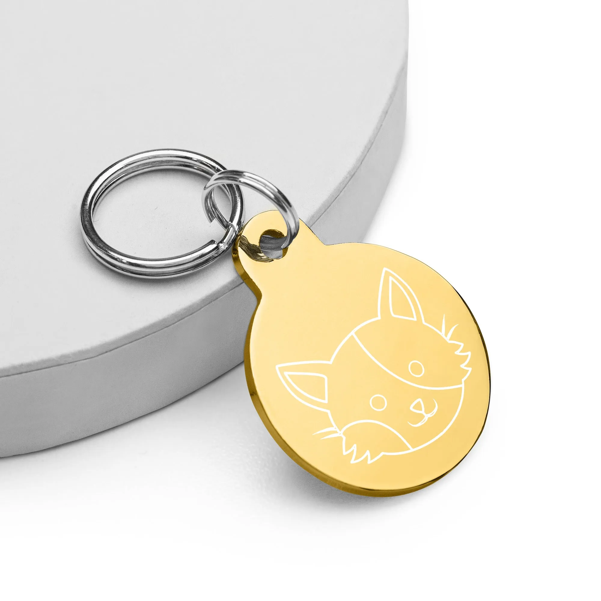 Spotted Cat Engraved pet ID tag