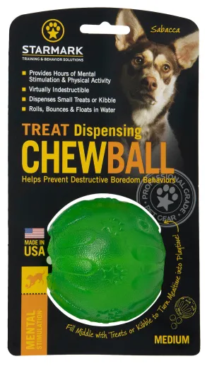 Starmark - Treat Dispensing Chew Ball Dog Toy (Medium)