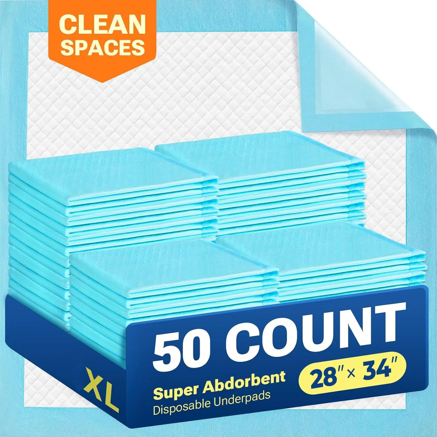 Super Absorbent Puppy Pads 28"x34" 100 Count, Quick Drying Dog Training Pee Pads, Disposable Underpads for Baby and Adults